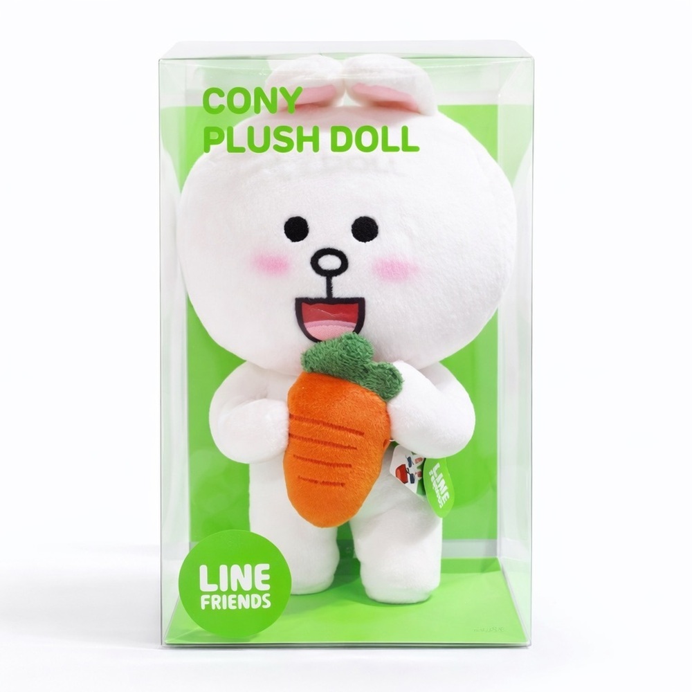 LINE FRIENDS Cony Plush Doll w/ Carrot – New in Box​